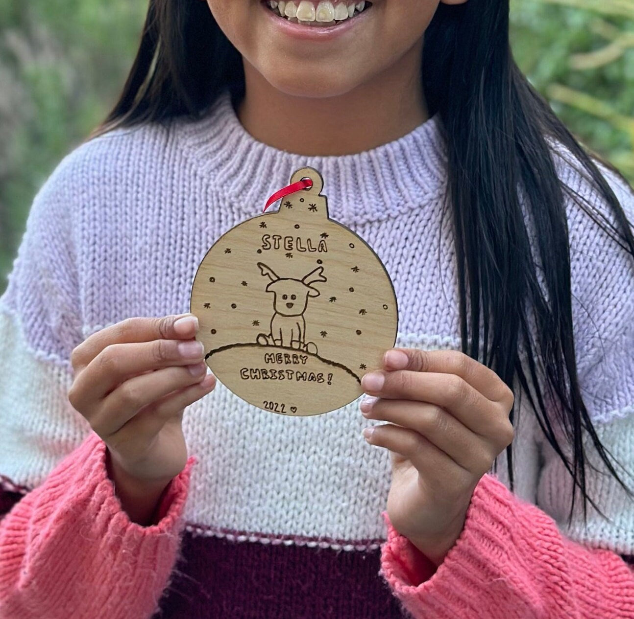 Create Your Own Christmas Ornament - Draw on our template and have it engraved on your own wood ornament - Buy One Get One Half Off!