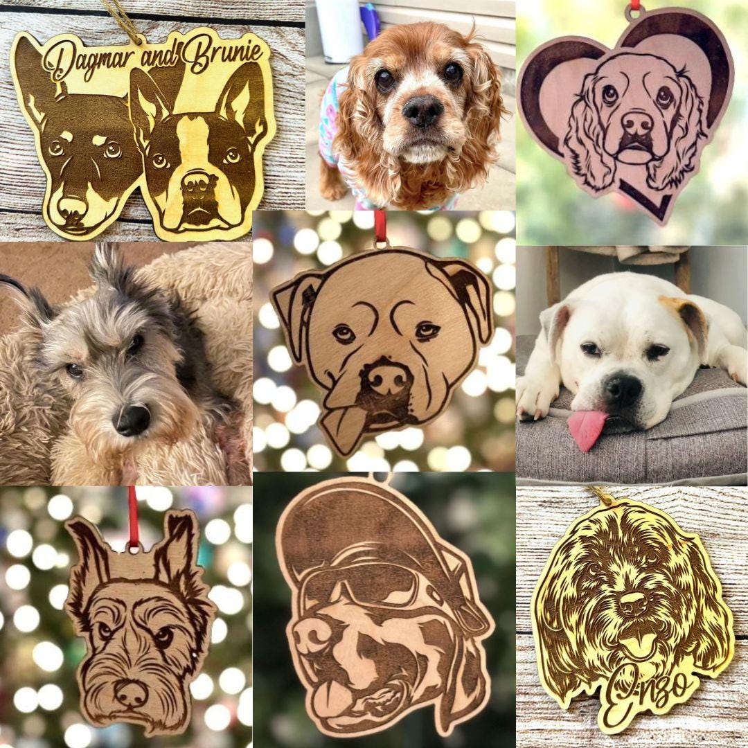 Custom Pet Photo Christmas Decoration, Personalized Pet Portrait Bauble, Dog Mom Dad Gift for Dog Lover, Pet Ornament, Animal Lover Gift