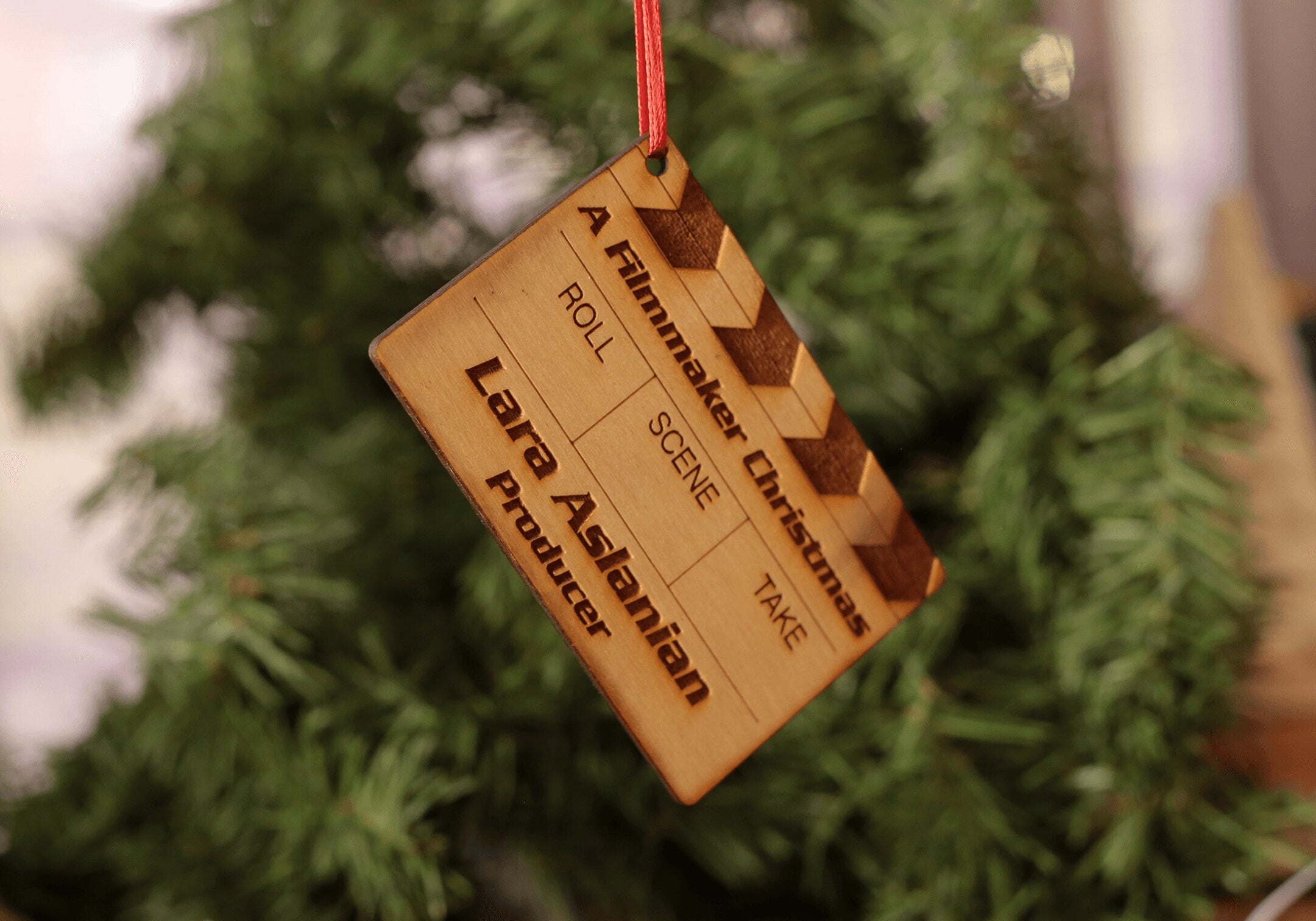 Personalized Movie Slate Christmas Ornament Your Name, Position, and Production Great Idea for Wrap Gift