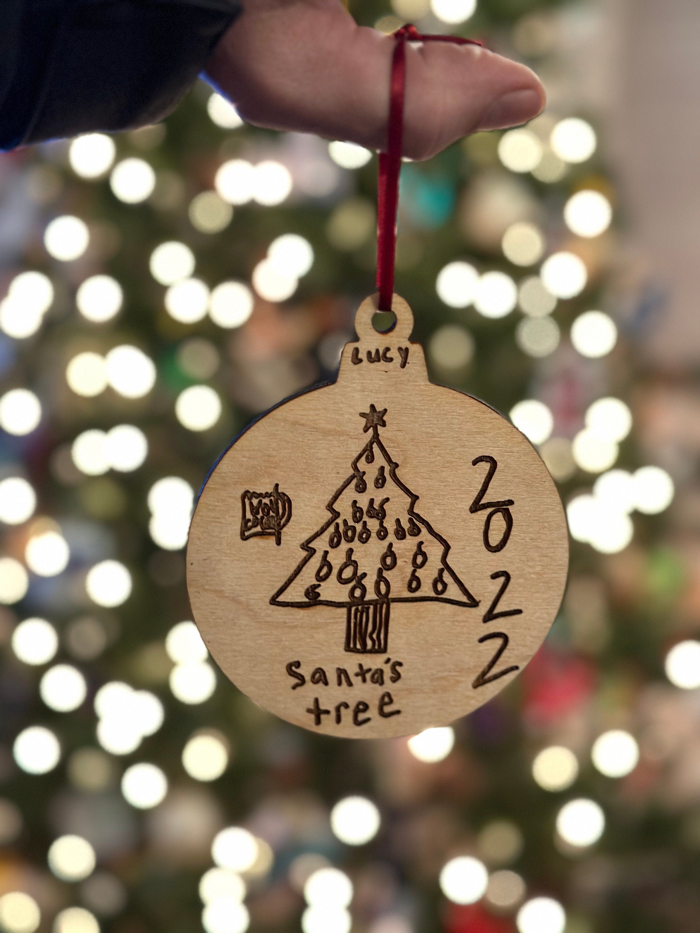 Create Your Own Christmas Ornament - Draw on our template and have it engraved on your own wood ornament - Buy One Get One Half Off!