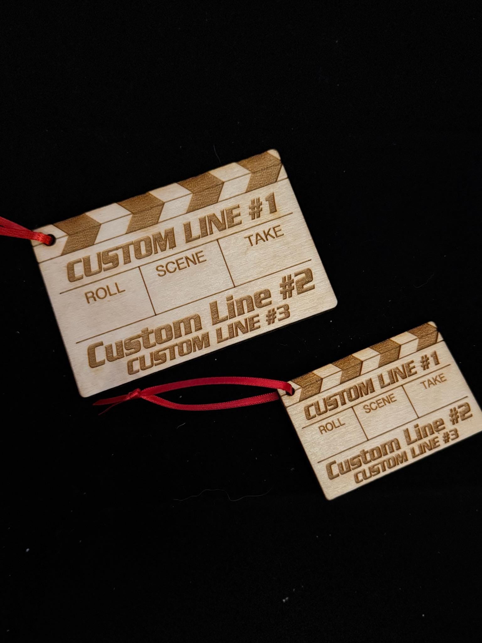Personalized Movie Slate Christmas Ornament Your Name, Position, and Production Great Idea for Wrap Gift