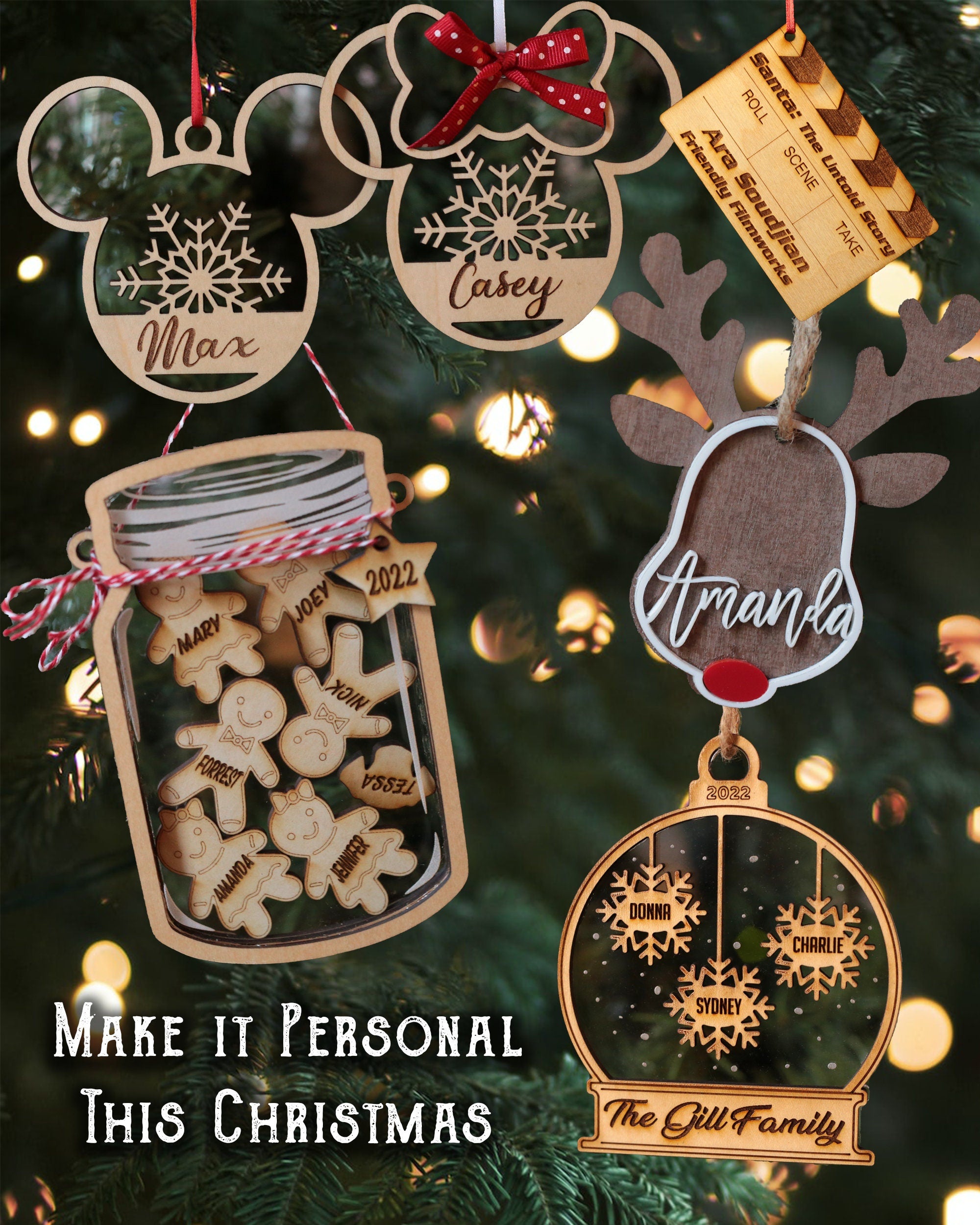 Personalized Movie Slate Christmas Ornament Your Name, Position, and Production Great Idea for Wrap Gift