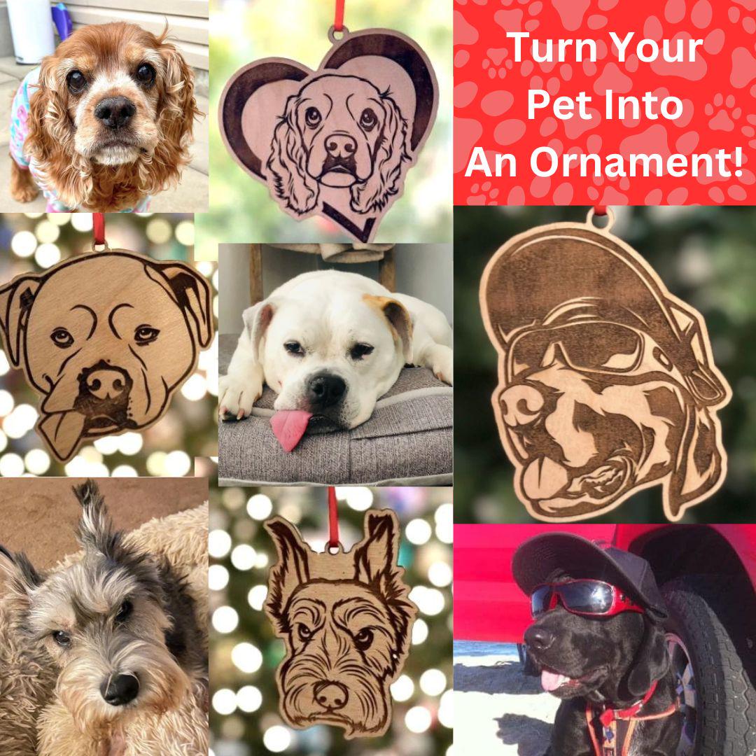Custom Pet Photo Christmas Decoration, Personalized Pet Portrait Bauble, Dog Mom Dad Gift for Dog Lover, Pet Ornament, Animal Lover Gift