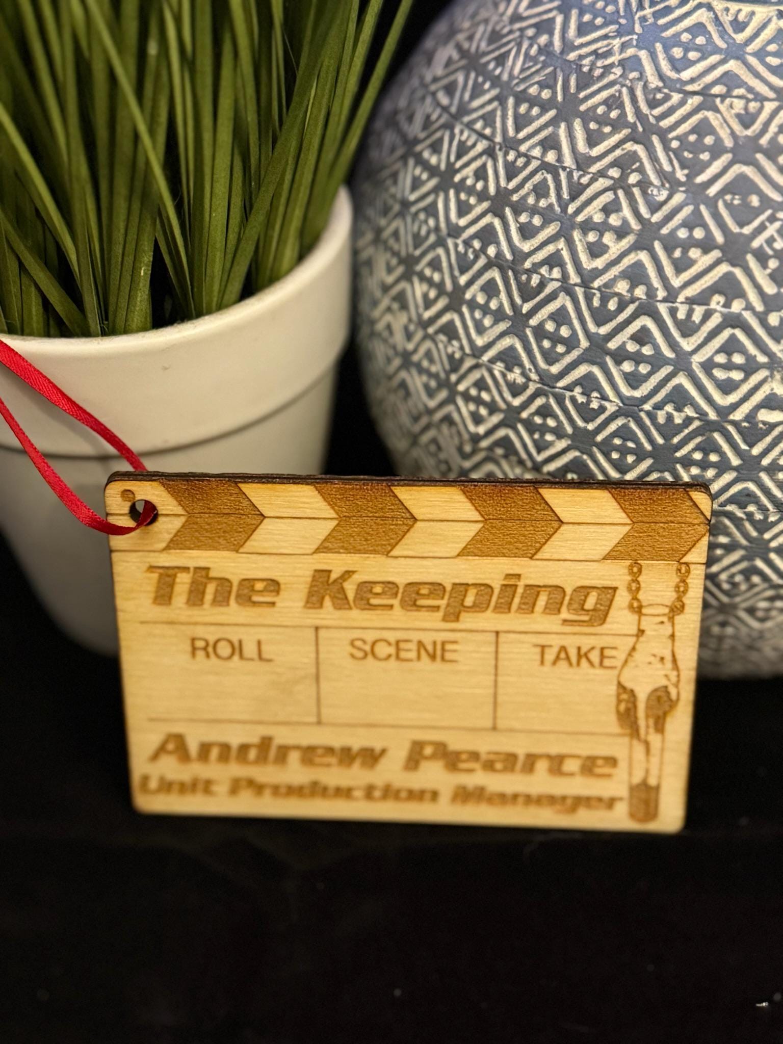 Personalized Movie Slate Christmas Ornament Your Name, Position, and Production Great Idea for Wrap Gift