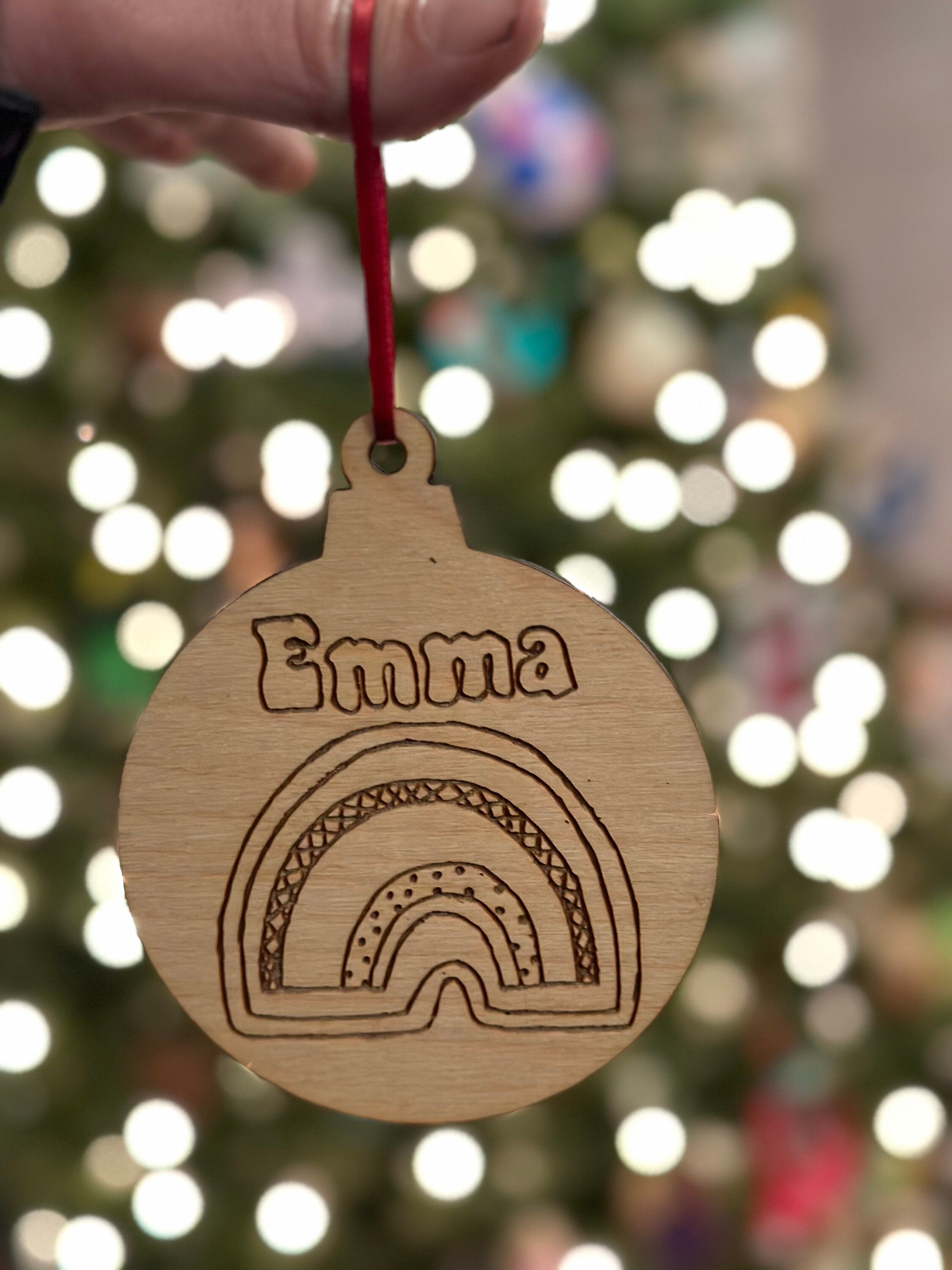 Create Your Own Christmas Ornament - Draw on our template and have it engraved on your own wood ornament - Buy One Get One Half Off!