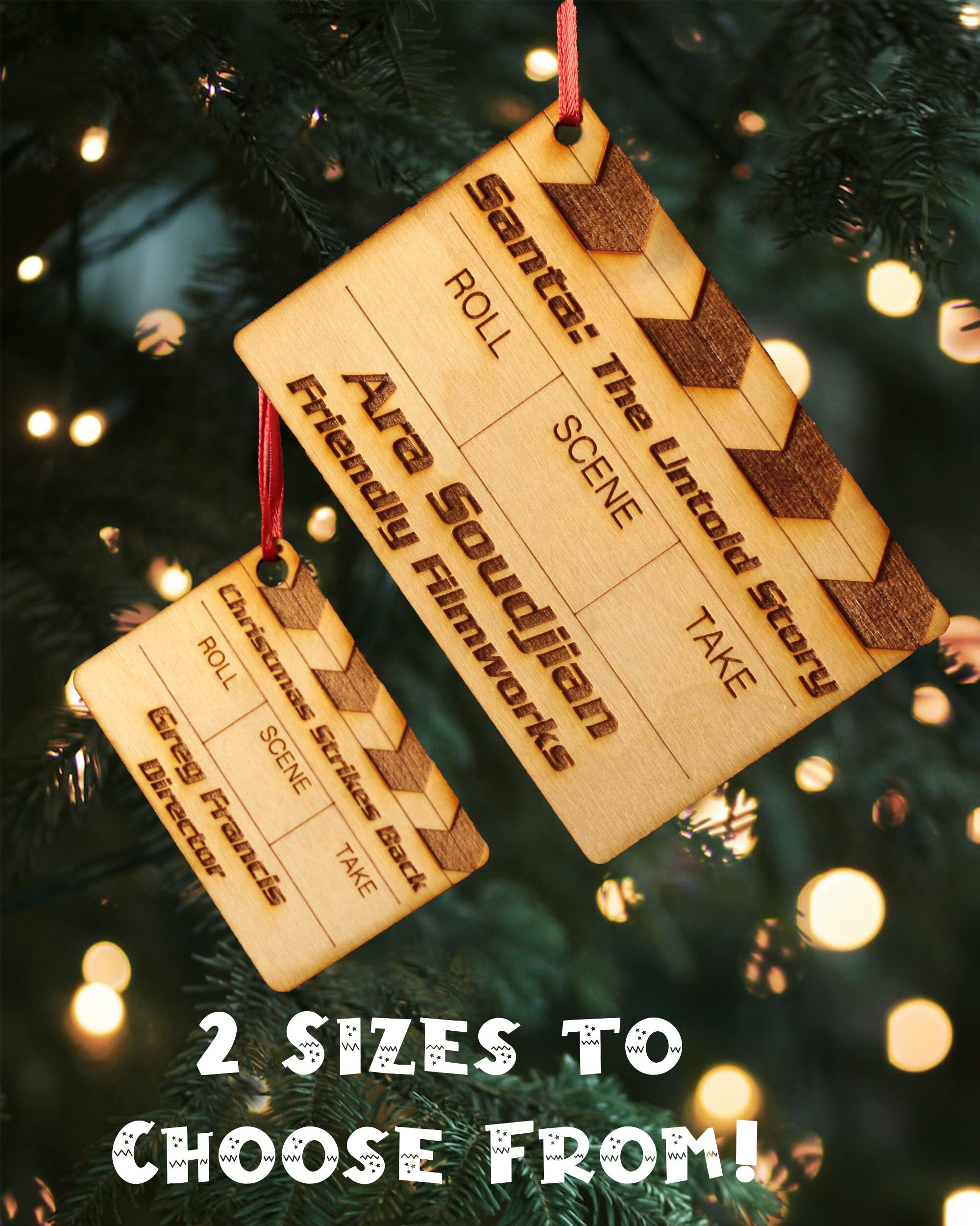 Personalized Movie Slate Christmas Ornament Your Name, Position, and Production Great Idea for Wrap Gift