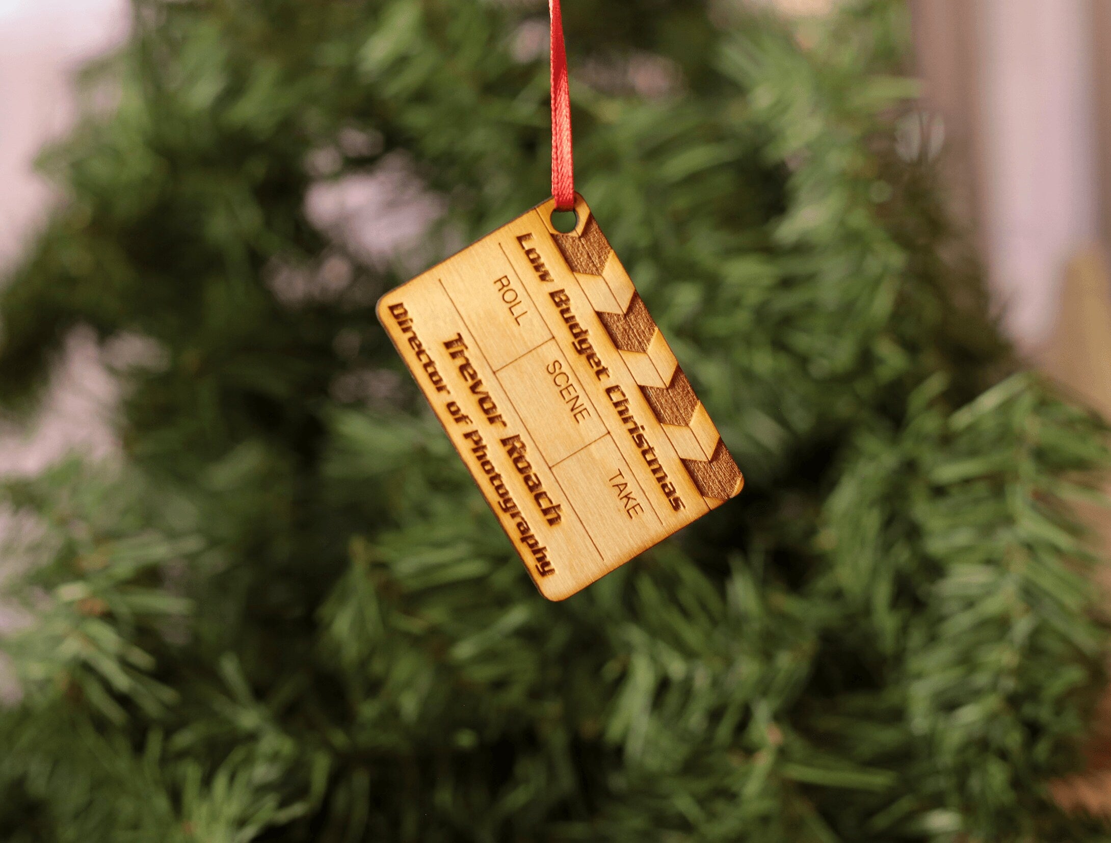 Custom Acrylic Movie Slate Ornament - Personalized Film Maker Gift, Wrap Gift, Film Production Keepsake