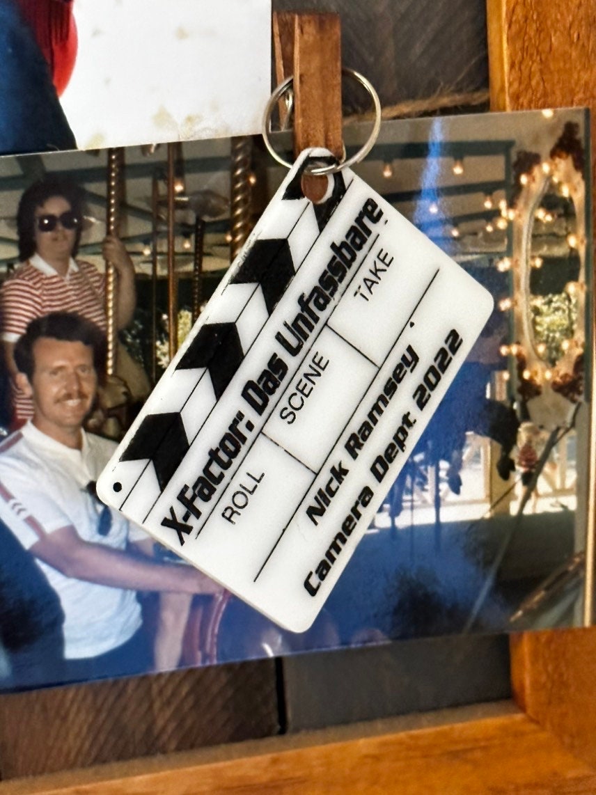 Custom Acrylic Movie Slate Ornament - Personalized Film Maker Gift, Wrap Gift, Film Production Keepsake