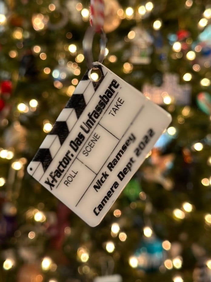 Custom Acrylic Movie Slate Ornament - Personalized Film Maker Gift, Wrap Gift, Film Production Keepsake