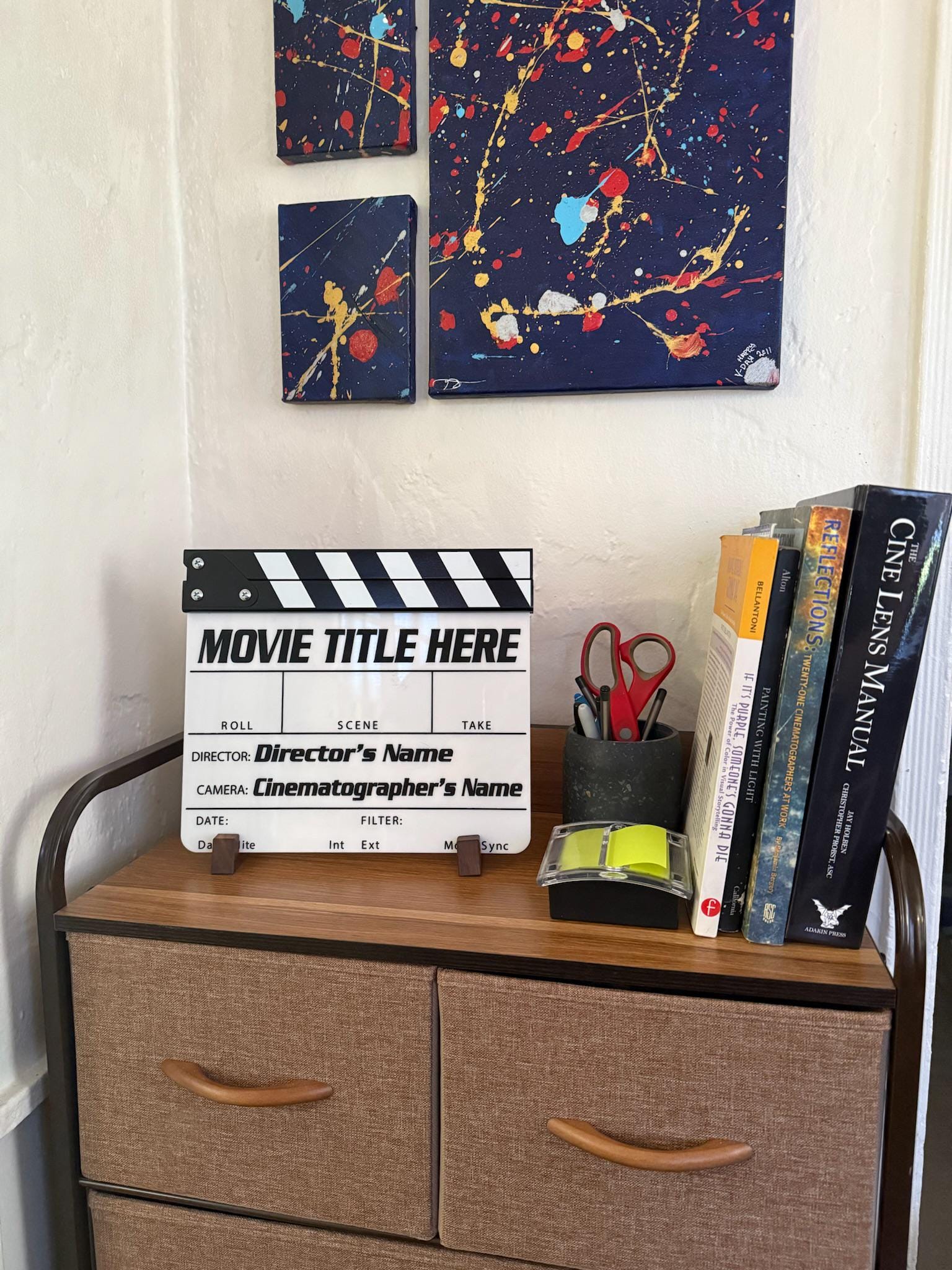 Mahogany Film Slate Stands. Display your Personalized Slate in Style.