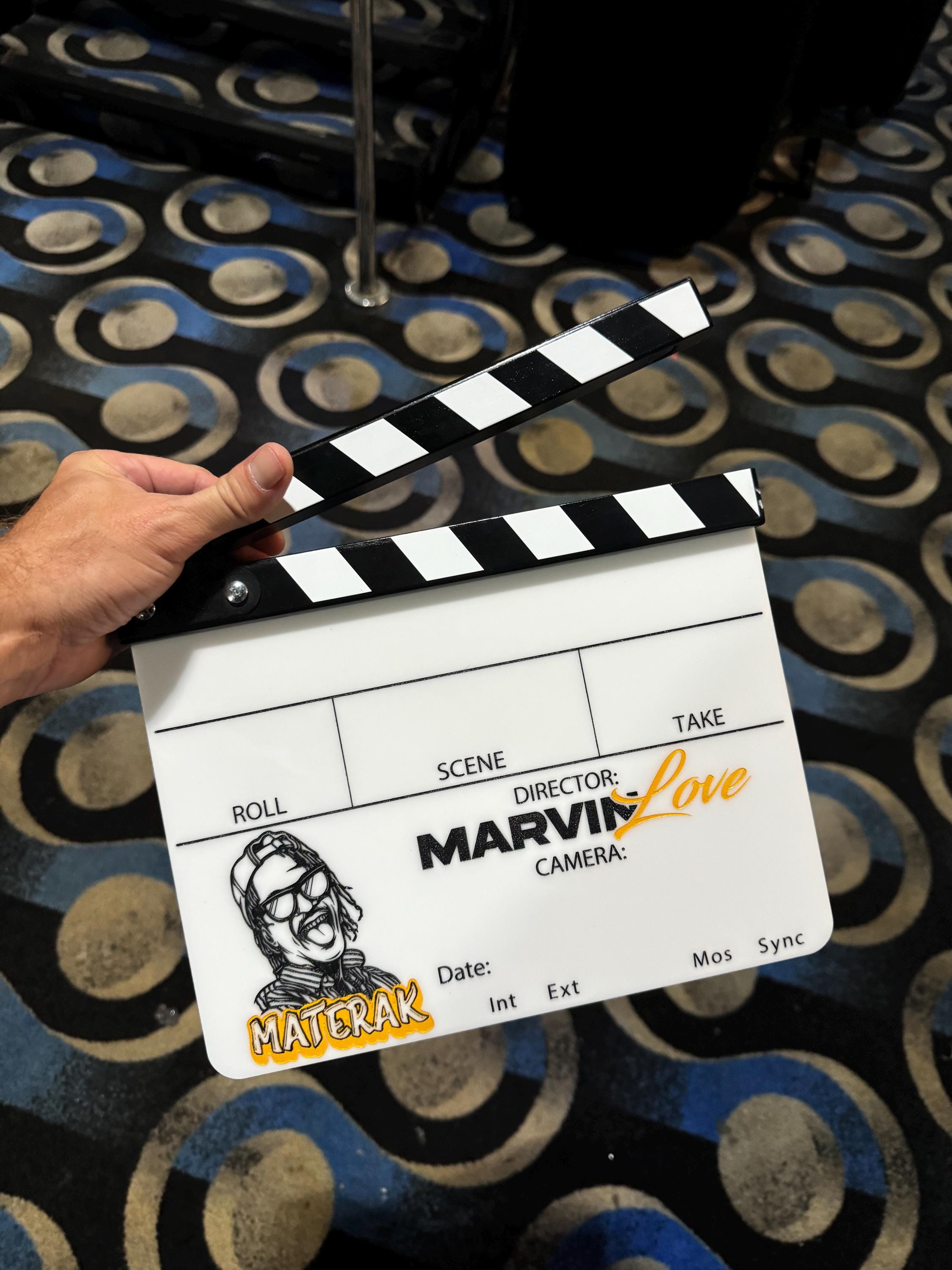 Personalized Clapper Board, Movie Lover Filmmaker Film Student Editor Gift, Custom Production slate, Director Gift, Podcast Wall Décor