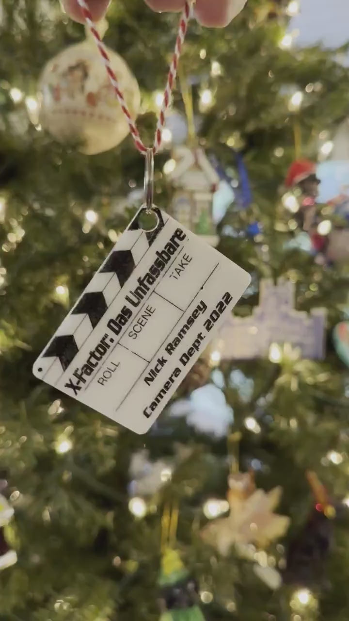 Custom Acrylic Movie Slate Ornament - Personalized Film Maker Gift, Wrap Gift, Film Production Keepsake